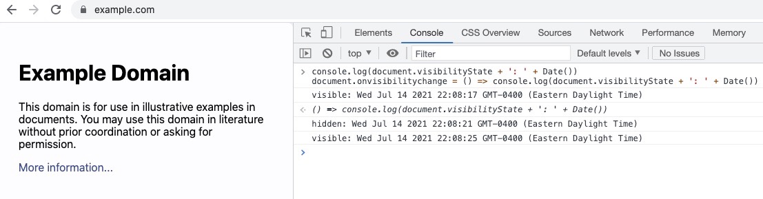 Visibility State Example